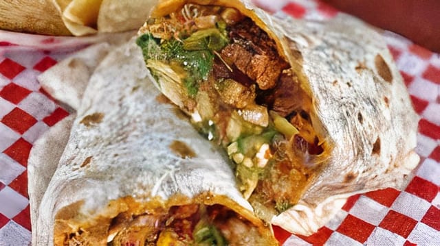 Burrito Al Pastor (Marinated Pork).