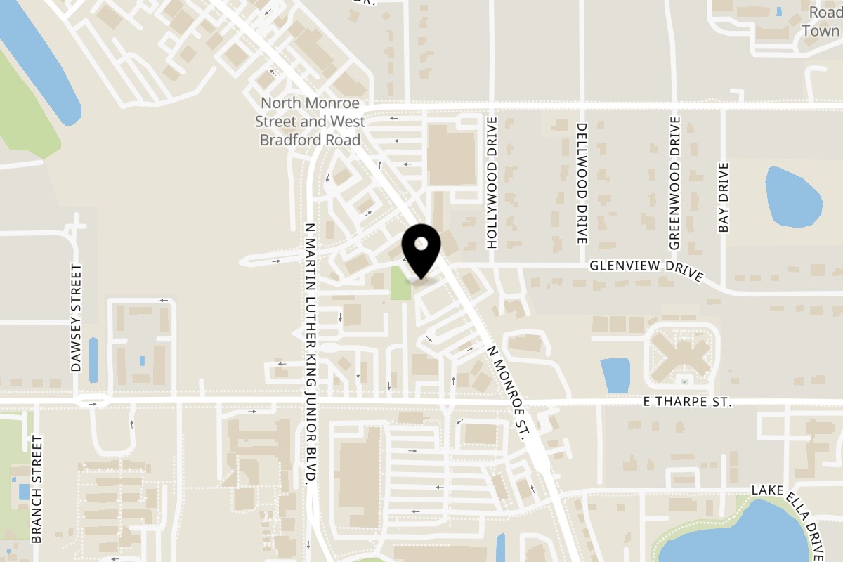 Map showing the location of La Tiendita Mexican Restaurant on 1840 N Monroe St in Tallahassee
